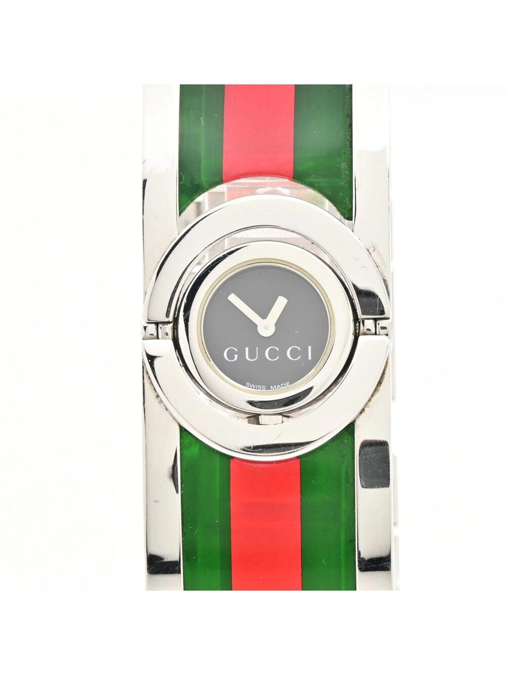 Gucci Toile Watch 1******* Silver Green #372350G63B